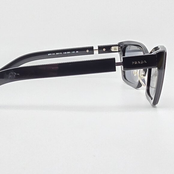 Prada SPR 14X 1AB-5S0 Black Frame Dark Grey Lens Sunglasses Italy 56-18-145 - Picture 5 of 12